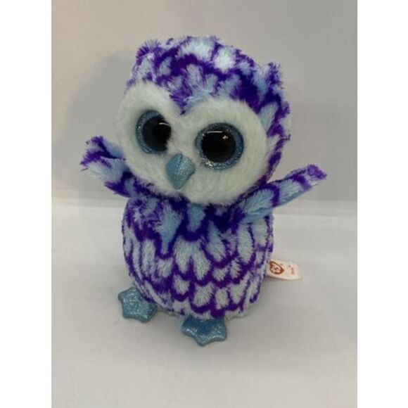 Ty Beanie Boos OSCAR the Owl 6" Beanbag Plush Toy w/ Glitter Eyes no tags - Picture 1 of 9